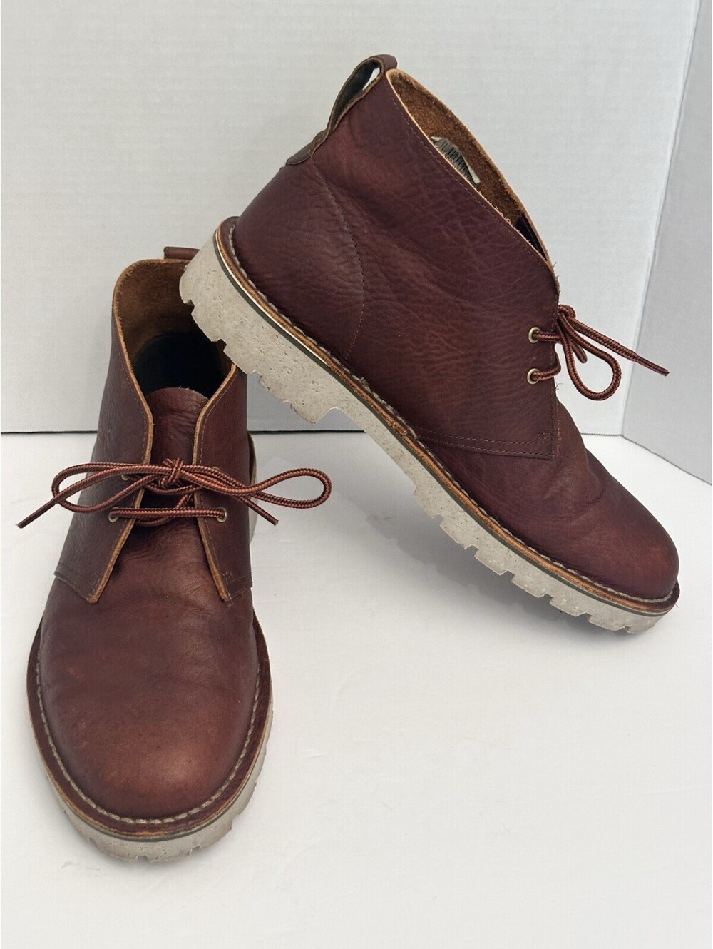 Clarks Morris Peak Desert Boots Mens 10 Brown Leather Lug Sole | Heritage